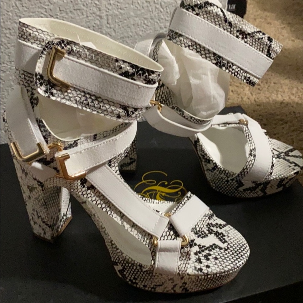 Snake print heels